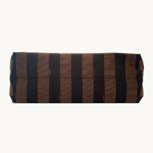 Fendi Pequin Tobacco Stripe Roll Tote - Picture 8 of 11